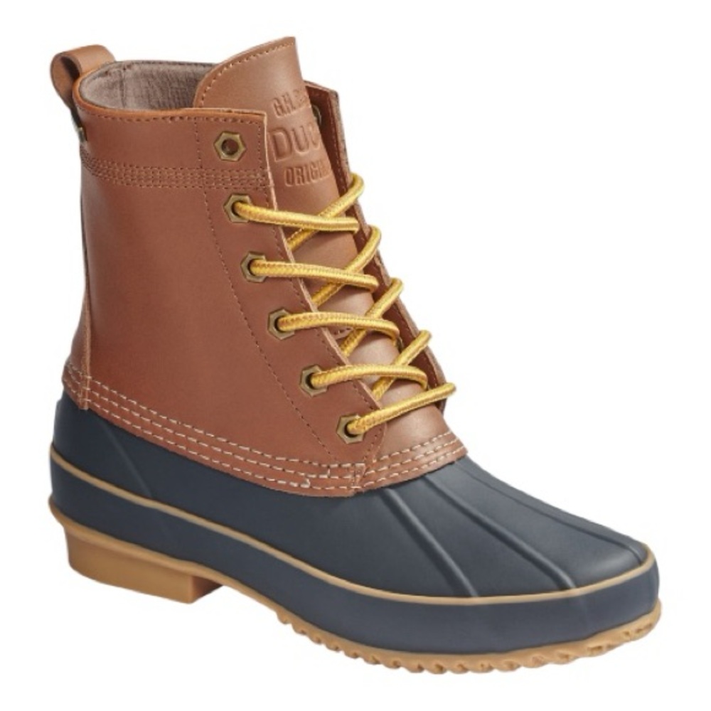 G.H. BASS Duck Boots - Women’s Size 7 - Tan & Navy - New In Box